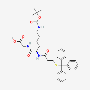 molecular formula C36H45N3O6S B11829418 methyl N6-(tert-butoxycarbonyl)-N2-(3-(tritylthio)propanoyl)-D-lysylglycinate 