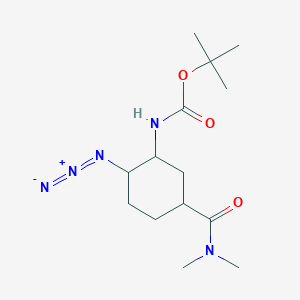 molecular formula C14H25N5O3 B11829434 tert-butyl N-[2-azido-5-(dimethylcarbamoyl)cyclohexyl]carbamate 