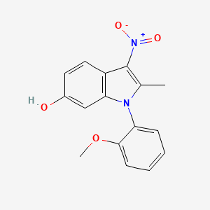 molecular formula C16H14N2O4 B11829445 1H-Indol-6-ol, 1-(2-methoxyphenyl)-2-methyl-3-nitro- CAS No. 506429-45-4
