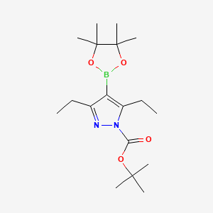 molecular formula C18H31BN2O4 B11829537 tert-Butyl 3,5-diethyl-4-(4,4,5,5-tetramethyl-1,3,2-dioxaborolan-2-yl)-1H-pyrazole-1-carboxylate 