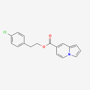 molecular formula C17H14ClNO2 B11829544 4-Chlorophenethyl indolizine-7-carboxylate 