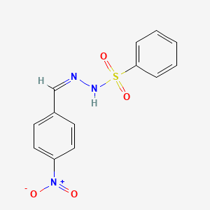 molecular formula C13H11N3O4S B11829612 (E)-N'-(4-nitrobenzylidene)benzenesulfonohydrazide 