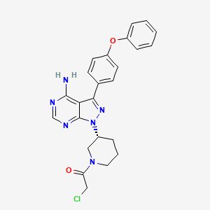molecular formula C24H23ClN6O2 B11829614 (R)-1-(3-(4-Amino-3-(4-phenoxyphenyl)-1H-pyrazolo[3,4-d]pyrimidin-1-yl)piperidin-1-yl)-2-chloroethanone 