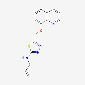 molecular formula C15H14N4OS B11829622 N-Allyl-5-((quinolin-8-yloxy)methyl)-1,3,4-thiadiazol-2-amine CAS No. 90181-83-2