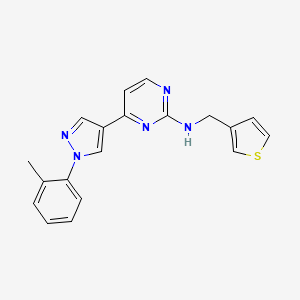 molecular formula C19H17N5S B11829720 N-(Thiophen-3-ylmethyl)-4-(1-(o-tolyl)-1H-pyrazol-4-yl)pyrimidin-2-amine 