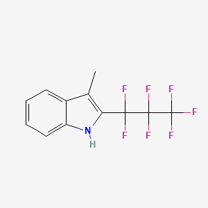 molecular formula C12H8F7N B11829734 3-Methyl-2-(perfluoropropyl)-1H-indole CAS No. 1030606-42-8