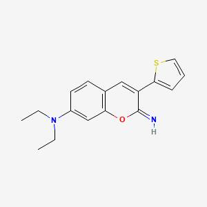 molecular formula C17H18N2OS B11829766 N,N-Diethyl-2-imino-3-(thiophen-2-yl)-2H-1-benzopyran-7-amine CAS No. 65389-54-0