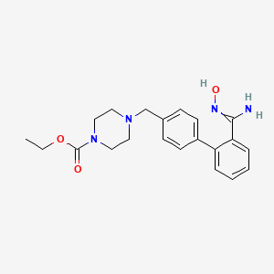 molecular formula C21H26N4O3 B11829777 ethyl 4-[[4-[2-(N'-hydroxycarbamimidoyl)phenyl]phenyl]methyl]piperazine-1-carboxylate 