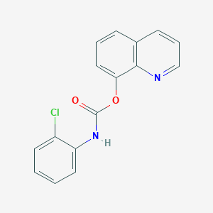 molecular formula C16H11ClN2O2 B11829796 Quinolin-8-yl (2-chlorophenyl)carbamate CAS No. 14628-13-8