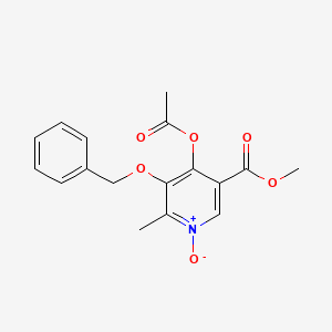 molecular formula C17H17NO6 B11829825 Methyl 4-acetoxy-5-benzyloxy-6-methyl-1-oxynicotinate 