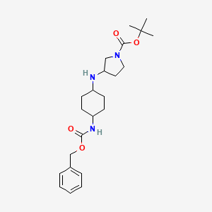 molecular formula C23H35N3O4 B11829831 Tert-butyl 3-((4-(((benzyloxy)carbonyl)amino)cyclohexyl)amino)pyrrolidine-1-carboxylate 