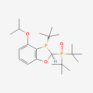 molecular formula C22H38O3P2 B11829913 di-tert-butyl((2S,3S)-3-(tert-butyl)-4-isopropoxy-2,3-dihydrobenzo[d][1,3]oxaph osphol-2-yl)phosphine oxide 