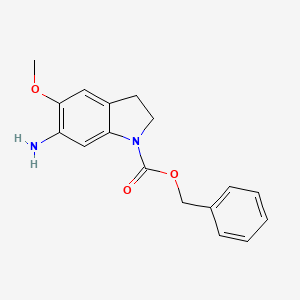 molecular formula C17H18N2O3 B11829948 Benzyl 6-amino-5-methoxyindoline-1-carboxylate 