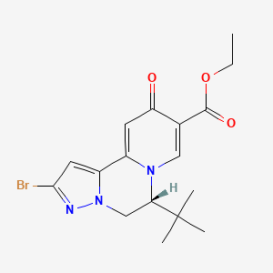 molecular formula C17H20BrN3O3 B11829980 Ethyl (R)-2-bromo-6-(tert-butyl)-10-oxo-5,6-dihydro-10H-pyrazolo[1,5-a]pyrido[2,1-c]pyrazine-9-carboxylate 