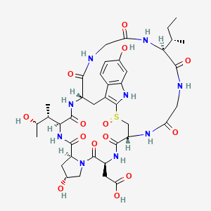 molecular formula C39H53N9O14S B11830003 2-[(1R,4S,8R,10S,13S,16S,34S)-34-[(2S)-butan-2-yl]-8,22-dihydroxy-13-[(2R,3S)-3-hydroxybutan-2-yl]-2,5,11,14,27,30,33,36,39-nonaoxo-27lambda4-thia-3,6,12,15,25,29,32,35,38-nonazapentacyclo[14.12.11.06,10.018,26.019,24]nonatriaconta-18(26),19(24),20,22-tetraen-4-yl]acetic acid 