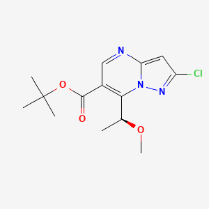 molecular formula C14H18ClN3O3 B11830012 tert-butyl (S)-2-chloro-7-(1-methoxyethyl)pyrazolo[1,5-a]pyrimidine-6-carboxylate 