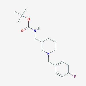 molecular formula C18H27FN2O2 B11830039 Tert-butyl ((1-(4-fluorobenzyl)piperidin-3-yl)methyl)carbamate 