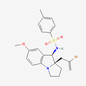 molecular formula C22H25BrN2O3S B11830083 N-[(3aR,4R)-3a-(2-bromoprop-2-enyl)-6-methoxy-1,2,3,4-tetrahydropyrrolo[1,2-a]indol-4-yl]-4-methylbenzenesulfonamide 