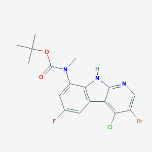 molecular formula C17H16BrClFN3O2 B11830110 tert-Butyl (3-bromo-4-chloro-6-fluoro-9H-pyrido[2,3-b]indol-8-yl)(methyl)carbamate 