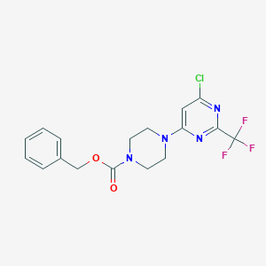 molecular formula C17H16ClF3N4O2 B11830131 Benzyl 4-(6-chloro-2-(trifluoromethyl)pyrimidin-4-yl)piperazine-1-carboxylate 