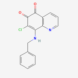 molecular formula C16H11ClN2O2 B11830209 8-Benzylamino-7-chloro-5,6-quinolinedione CAS No. 25943-56-0