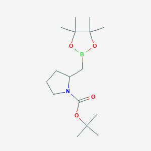 molecular formula C16H30BNO4 B11830229 Tert-butyl 2-((4,4,5,5-tetramethyl-1,3,2-dioxaborolan-2-yl)methyl)pyrrolidine-1-carboxylate 