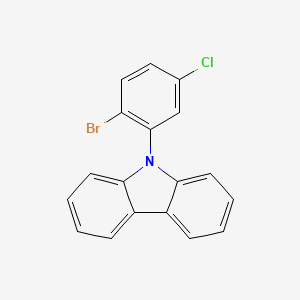 molecular formula C18H11BrClN B11830251 9-(2-Bromo-5-chlorophenyl)-9H-carbazole 
