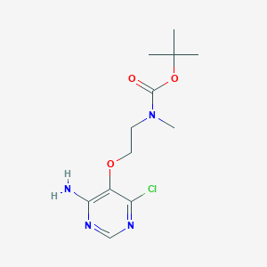 molecular formula C12H19ClN4O3 B11830290 tert-Butyl (2-((4-amino-6-chloropyrimidin-5-yl)oxy)ethyl)(methyl)carbamate 