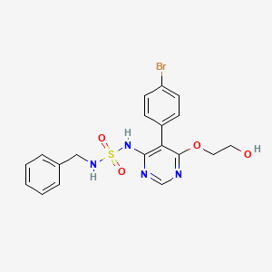 molecular formula C19H19BrN4O4S B11830311 N-[5-(4-Bromophenyl)-6-(2-hydroxyethoxy)-4-pyrimidinyl]-N'-(phenylmethyl)sulfamide 