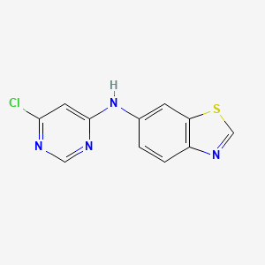 molecular formula C11H7ClN4S B11830315 N-(6-chloro-4-pyrimidinyl)-6-Benzothiazolamine 