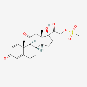 molecular formula C22H28O7S B11830484 17-Hydroxy-21-[(methylsulfonyl)oxy]-pregna-1,4-diene-3,11,20-trione 