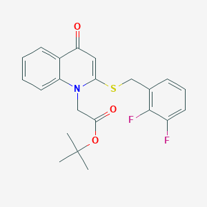 molecular formula C22H21F2NO3S B11830507 tert-butyl 2-(2-((2,3-difluorobenzyl)thio)-4-oxoquinolin-1(4H)-yl)acetate 