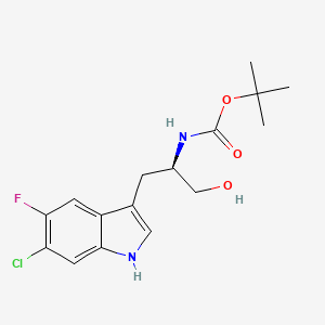 molecular formula C16H20ClFN2O3 B11830565 tert-butyl (R)-(1-(6-chloro-5-fluoro-1H-indol-3-yl)-3-hydroxypropan-2-yl)carbamate 