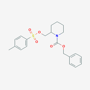 molecular formula C21H25NO5S B11830583 Benzyl 2-((tosyloxy)methyl)piperidine-1-carboxylate 