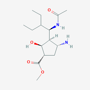 molecular formula C15H28N2O4 B11830592 methyl (1S,2S,3R,4R)-3-[(1R)-1-acetamido-2-ethylbutyl]-4-amino-2-hydroxycyclopentane-1-carboxylate 