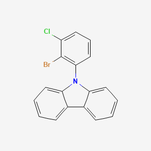molecular formula C18H11BrClN B11830601 9-(2-Bromo-3-chlorophenyl)-9H-carbazole 
