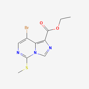 molecular formula C10H10BrN3O2S B11830734 Ethyl 8-bromo-5-(methylthio)imidazo[1,5-c]pyrimidine-1-carboxylate 