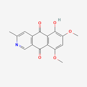 molecular formula C16H13NO5 B11830743 6-Hydroxy-7,9-dimethoxy-3-methylbenzo[g]isoquinoline-5,10-dione CAS No. 73590-03-1