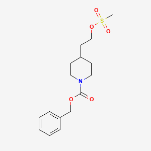 molecular formula C16H23NO5S B11830760 Benzyl 4-(2-((methylsulfonyl)oxy)ethyl)piperidine-1-carboxylate 