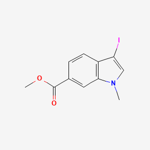 molecular formula C11H10INO2 B11830768 Methyl 3-iodo-1-methyl-1H-indole-6-carboxylate 