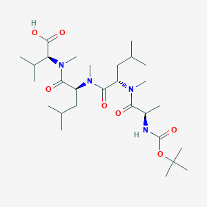 molecular formula C28H52N4O7 B11830789 N-(N-(N-((tert-butoxycarbonyl)-D-alanyl)-N-methyl-L-leucyl)-N-methyl-L-leucyl)-N-methyl-L-valine 