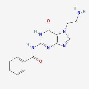 molecular formula C14H14N6O2 B11830804 N-(7-(2-Aminoethyl)-6-hydroxy-7H-purin-2-yl)benzamide CAS No. 138753-80-7