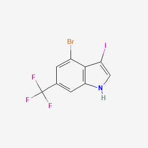 molecular formula C9H4BrF3IN B11830847 4-Bromo-3-iodo-6-(trifluoromethyl)-1H-indole 