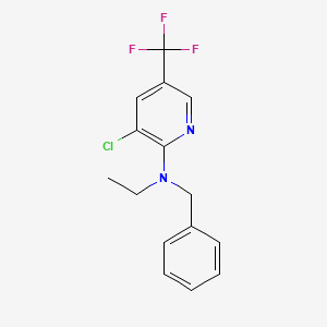 molecular formula C15H14ClF3N2 B11830906 N-benzyl-3-chloro-N-ethyl-5-(trifluoromethyl)pyridin-2-amine CAS No. 1220028-01-2