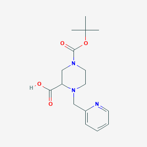 molecular formula C16H23N3O4 B11830929 4-(Tert-butoxycarbonyl)-1-(pyridin-2-ylmethyl)piperazine-2-carboxylic acid 