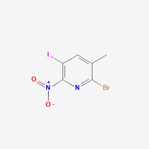 molecular formula C6H4BrIN2O2 B11830941 2-Bromo-5-iodo-3-methyl-6-nitropyridine 