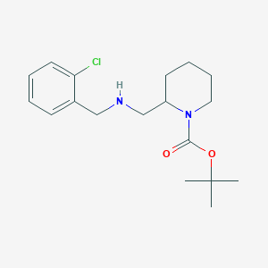 molecular formula C18H27ClN2O2 B11830947 Tert-butyl 2-(((2-chlorobenzyl)amino)methyl)piperidine-1-carboxylate 