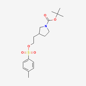 molecular formula C18H27NO5S B11830959 Tert-butyl 3-(2-(tosyloxy)ethyl)pyrrolidine-1-carboxylate 