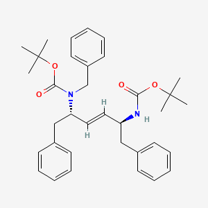 molecular formula C35H44N2O4 B11831013 tert-butyl benzyl((2S,5S,E)-5-((tert-butoxycarbonyl)amino)-1,6-diphenylhex-3-en-2-yl)carbamate 