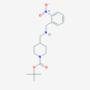 molecular formula C18H27N3O4 B11831046 Tert-butyl 4-(((2-nitrobenzyl)amino)methyl)piperidine-1-carboxylate 